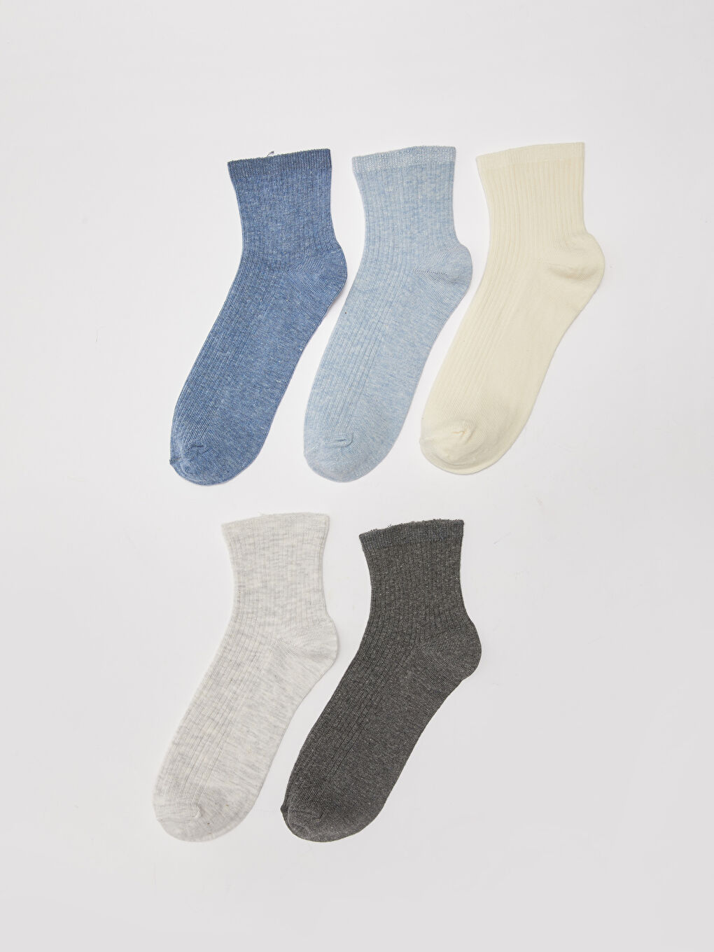 Women's Plain Ankle Socks 5 Pack-1