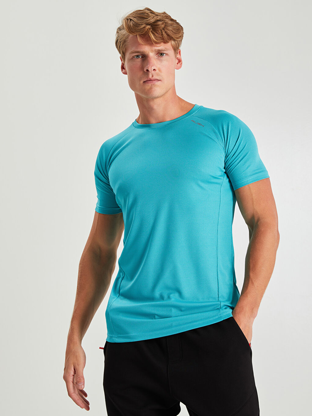 Спортивна футболка з круглим вирізом горловини, коротким рукавом та принтом для чоловіків-1