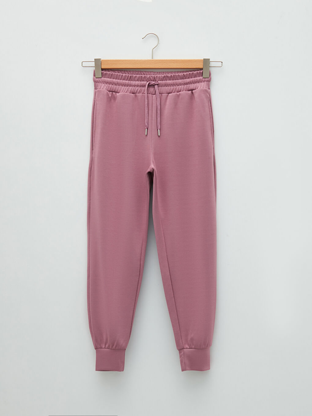 Pembe Beli Lastikli Düz Cep Detaylı Kadın Jogger Eşofman Altı-4