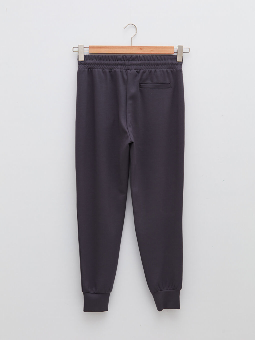 Antrasit Beli Lastikli Düz Cep Detaylı Kadın Jogger Eşofman Altı-7