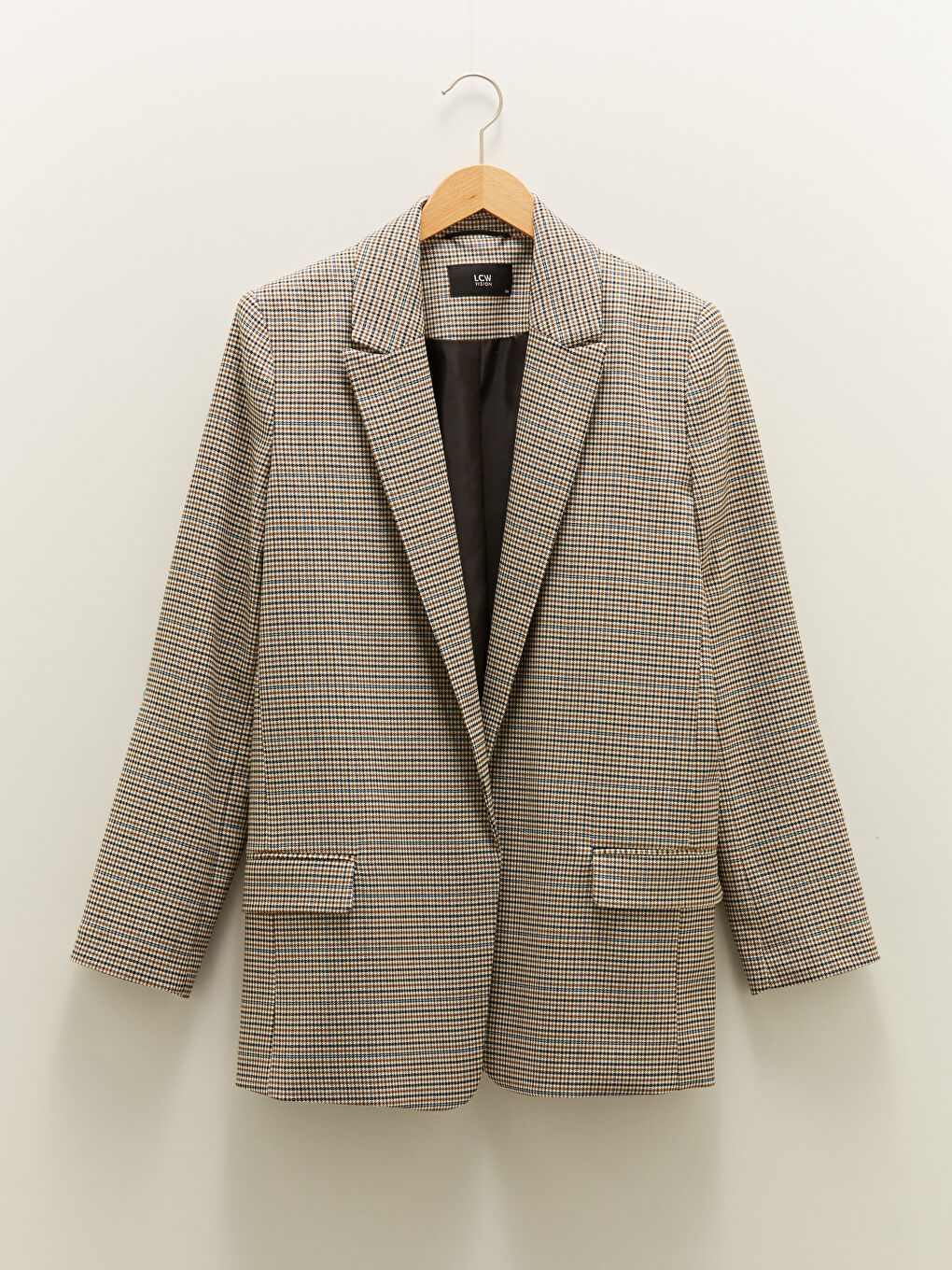 Siyah Ekose Kadın Blazer Ceket-8