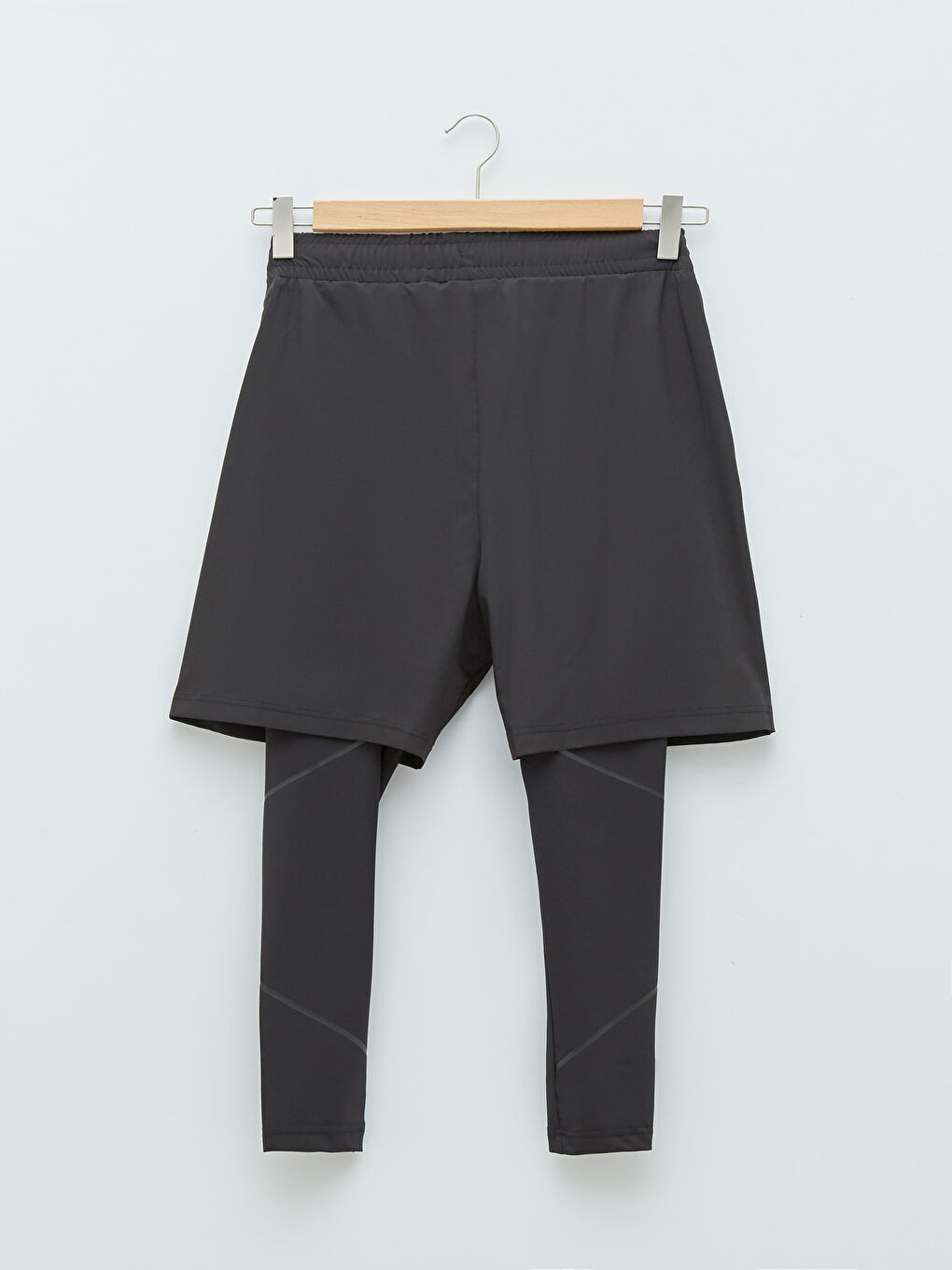 Siyah Standart Kalıp Aktif Spor Erkek Taytlı Kısa Şort-7
