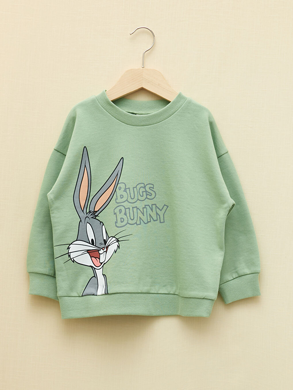 Crew Neck Long Sleeve Bugs Bunny Printed Baby Boy Sweatshirt
