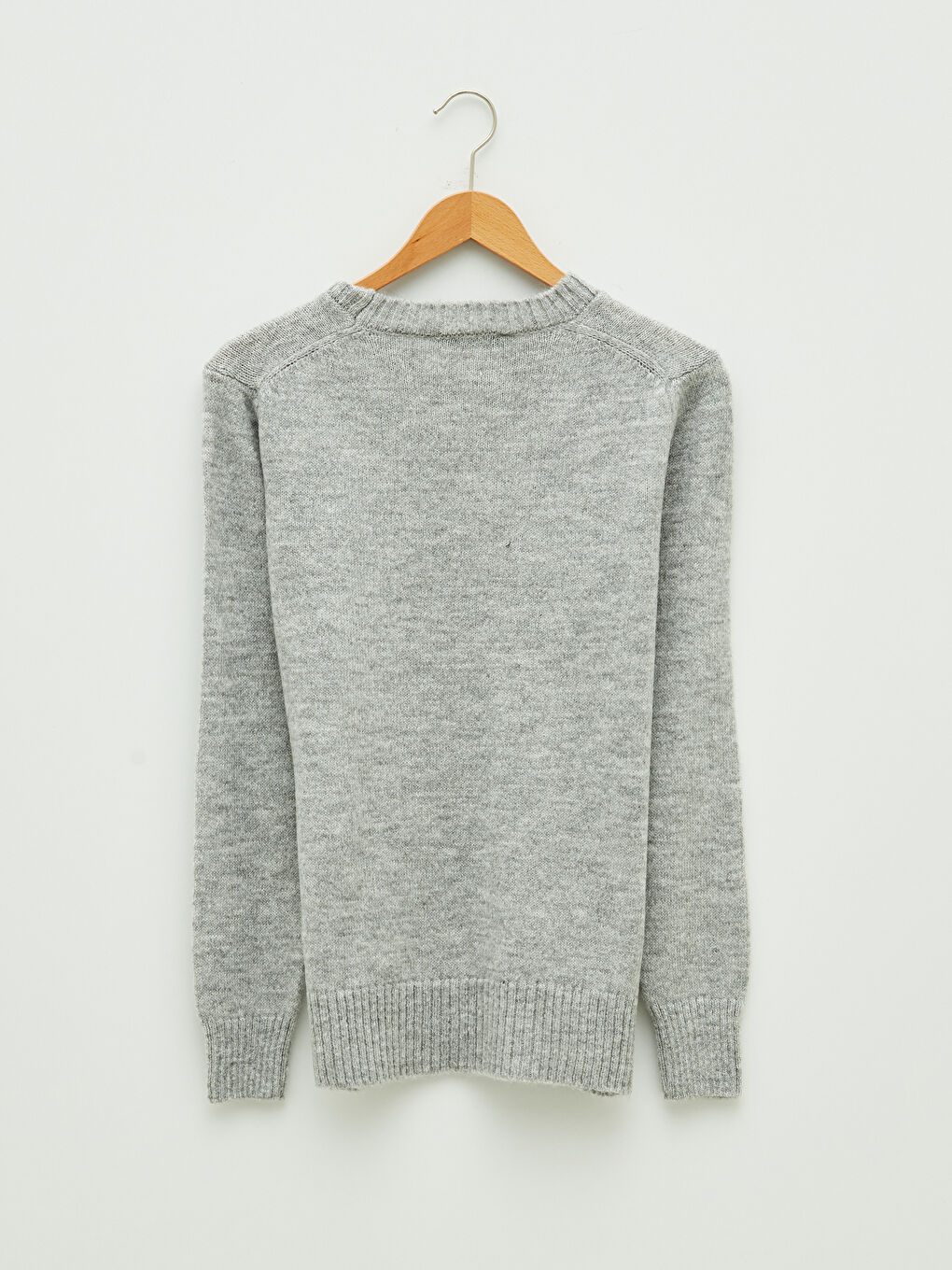 Crew Neck Plain Long Sleeve Women's Knitwear Sweater-7