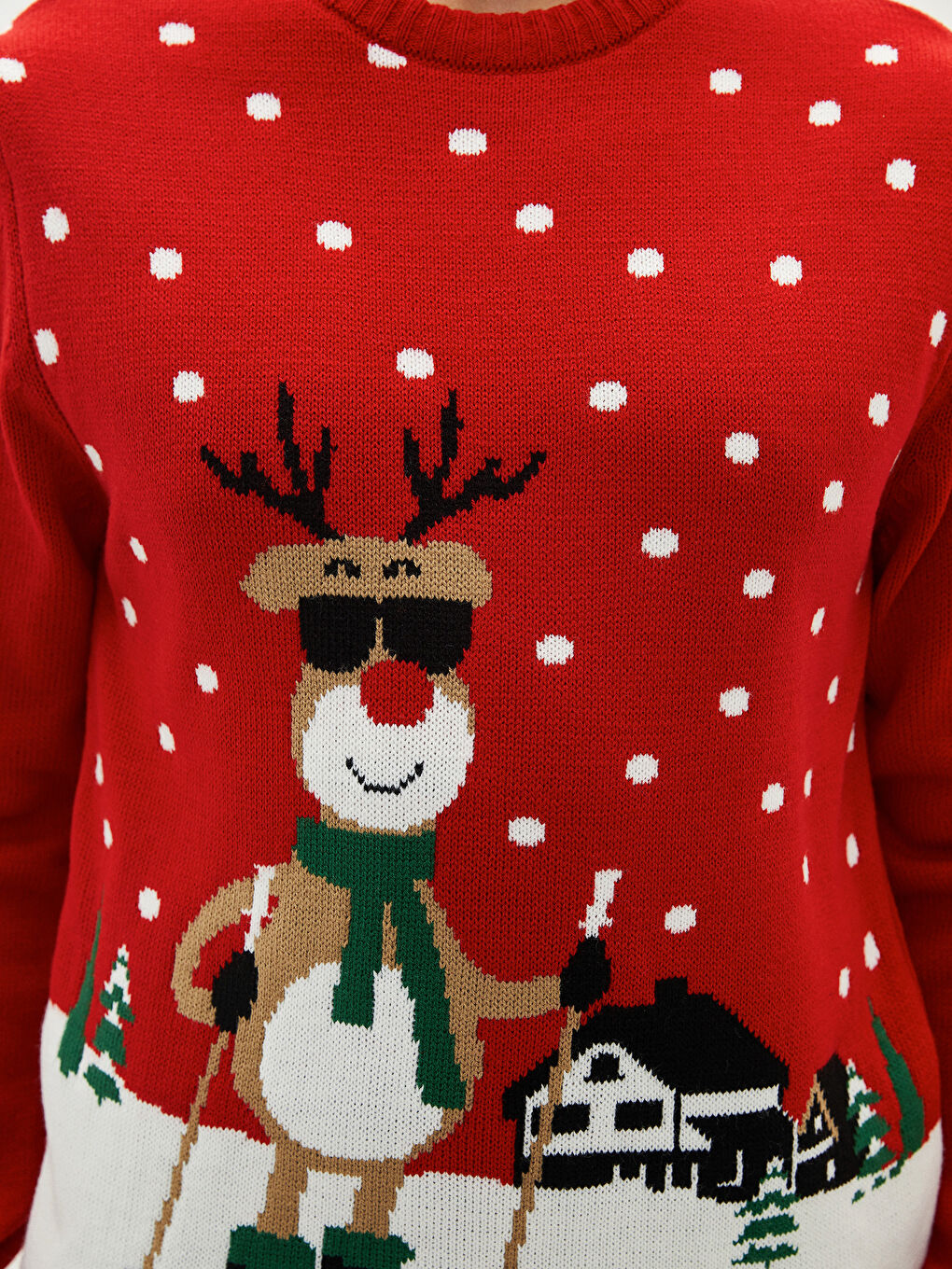 XSIDE Herren Rundhalsausschnitt Weihnachtsmotiv Strickpullover -W1DS32Z8-MQ5