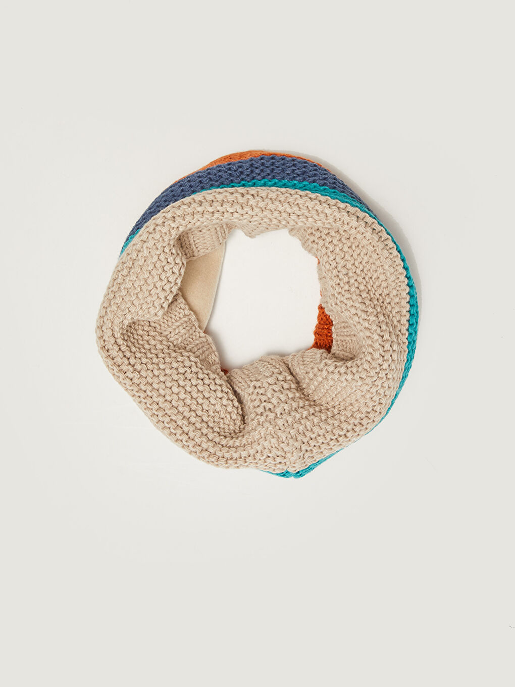 Boy Color Block Knit Beanie Gloves and Snood-4