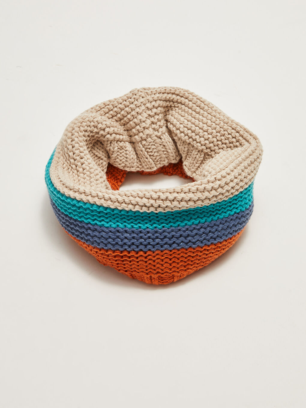 Boy Color Block Knit Beanie Gloves and Snood-6