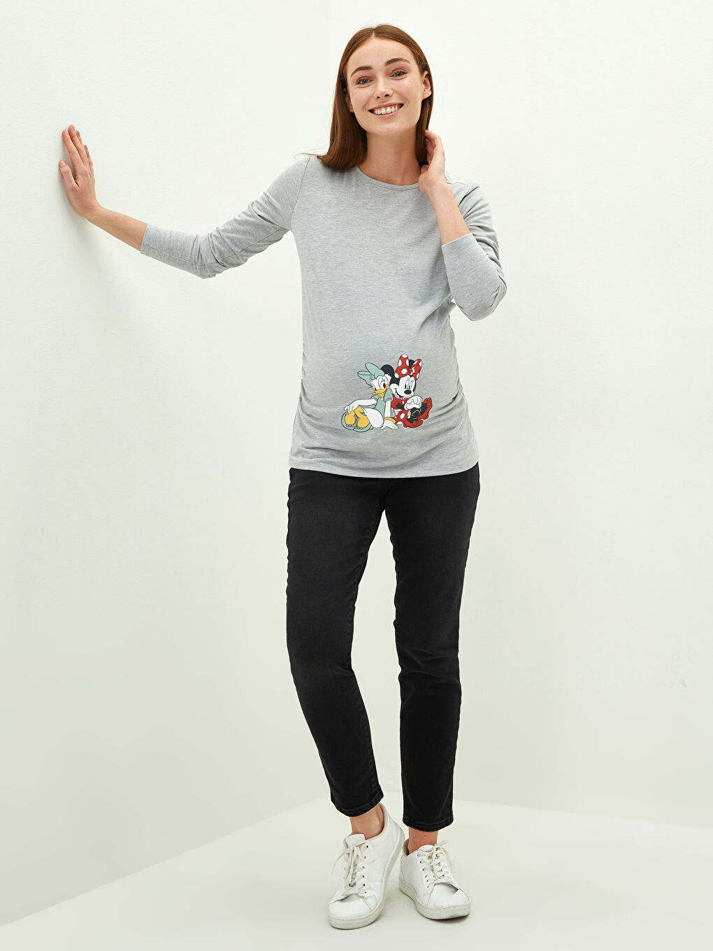 Siyah Karın Panelli Slim Mom Cep Detaylı Hamile Rodeo Jean Pantolon-1