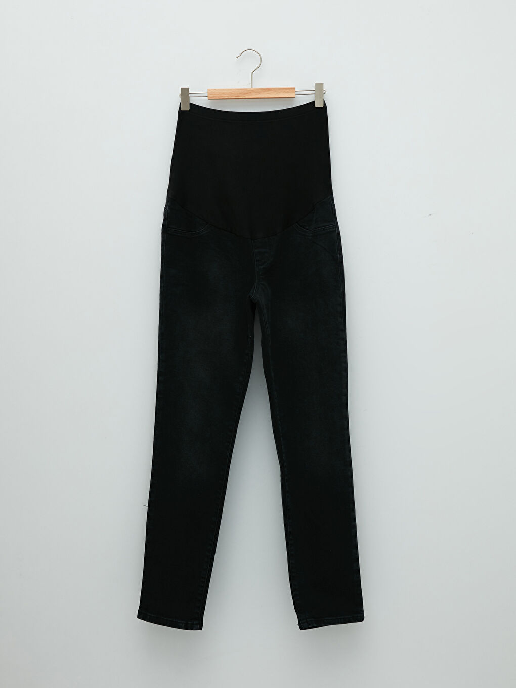 Siyah Karın Panelli Slim Mom Cep Detaylı Hamile Rodeo Jean Pantolon-5