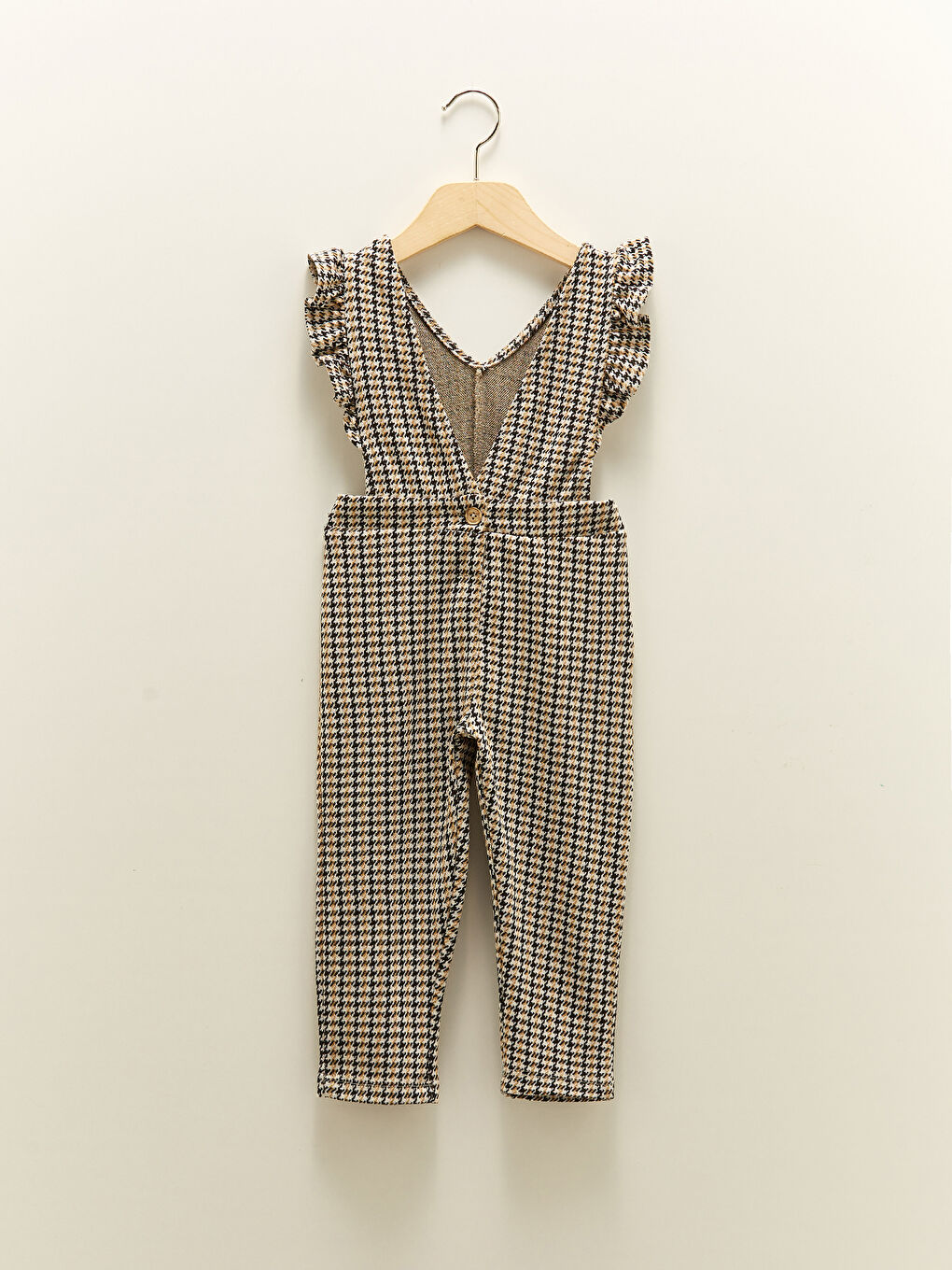 V-Neck Plaid Patterned Baby Girl Rompers-1