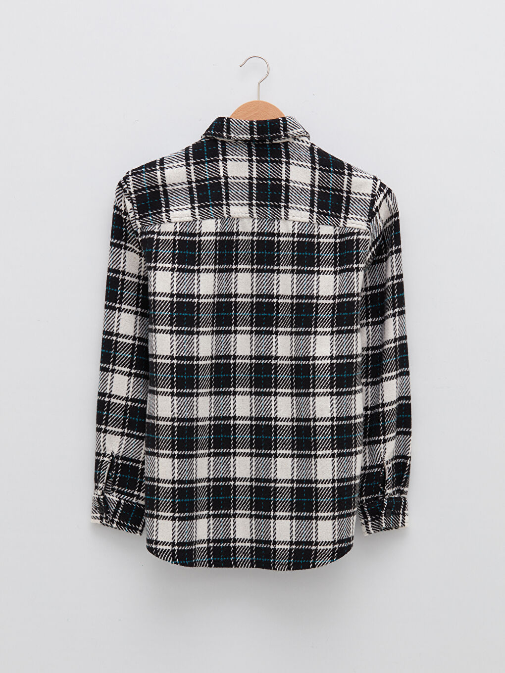 Regular Fit Long Sleeve Plaid Men's Flannel Shirt Jacket-6