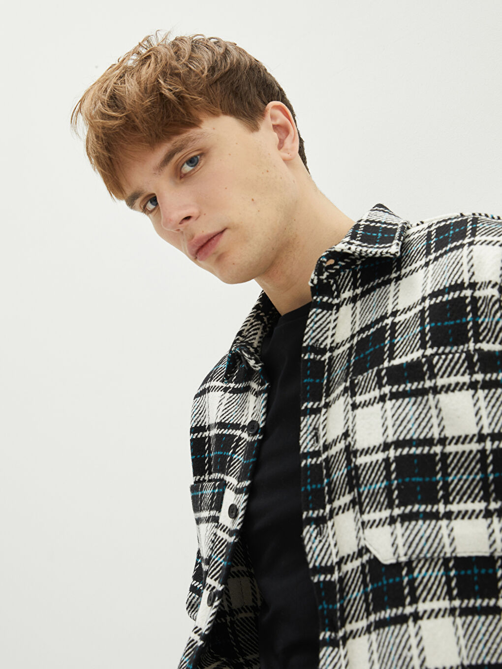 Regular Fit Long Sleeve Plaid Men's Flannel Shirt Jacket-2