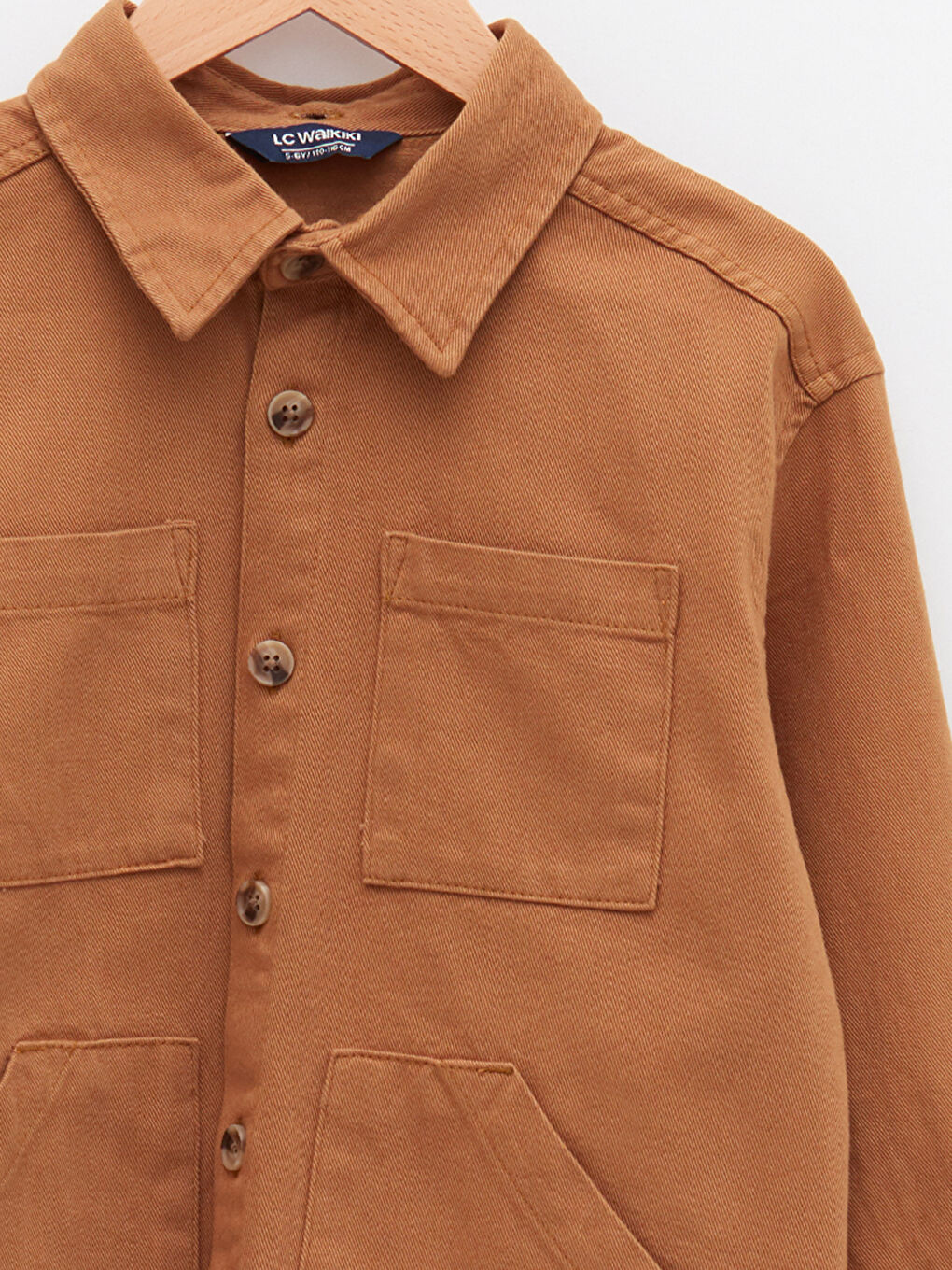 Hooded Basic Long Sleeve Gabardine Boy Shirt-2