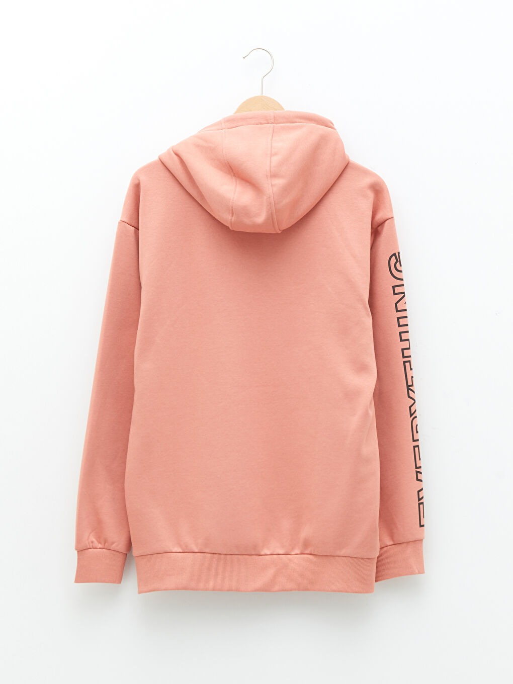 Uzun Kollu Baskılı Erkek Kalın Hoodie-6