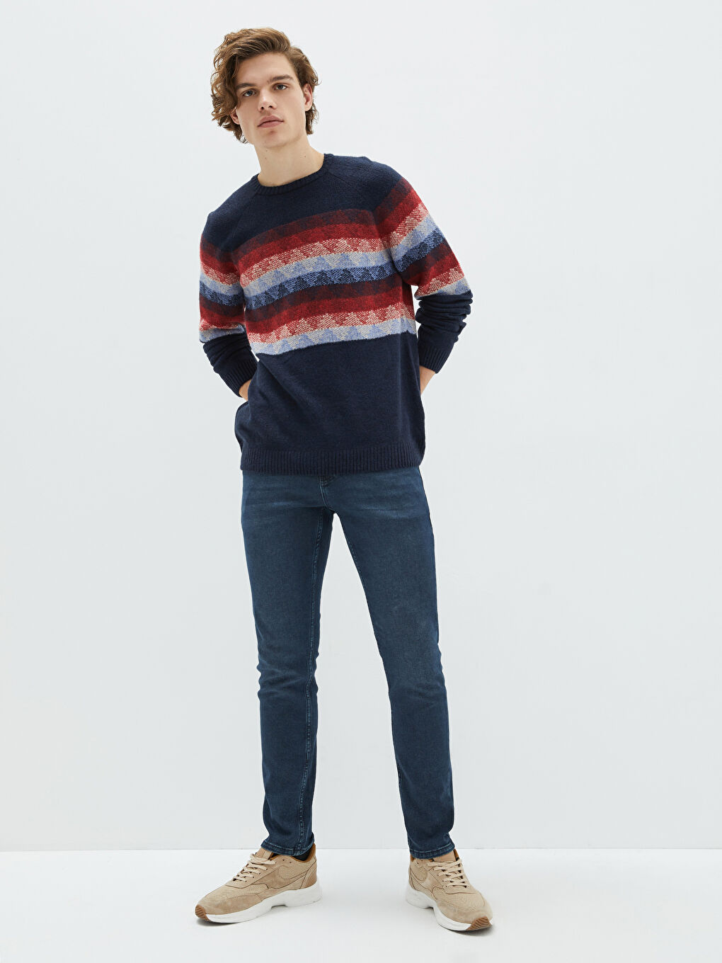 ерлерге арналған өрнекті трикотаж жемпір-2