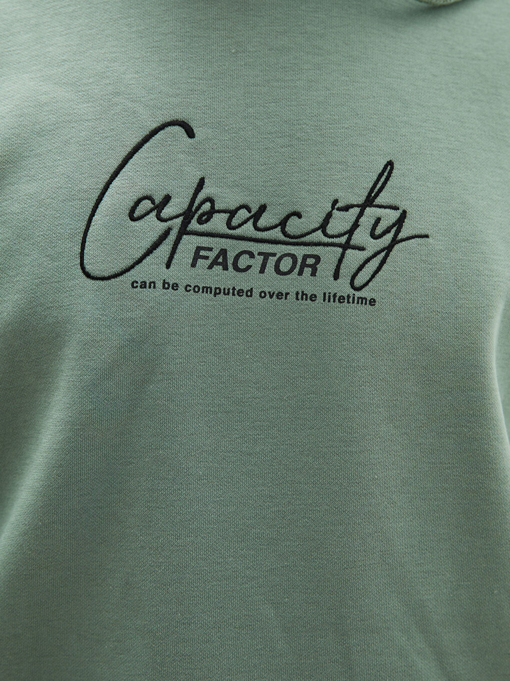 Haki Uzun Kollu Baskılı Erkek Kalın Hoodie-2