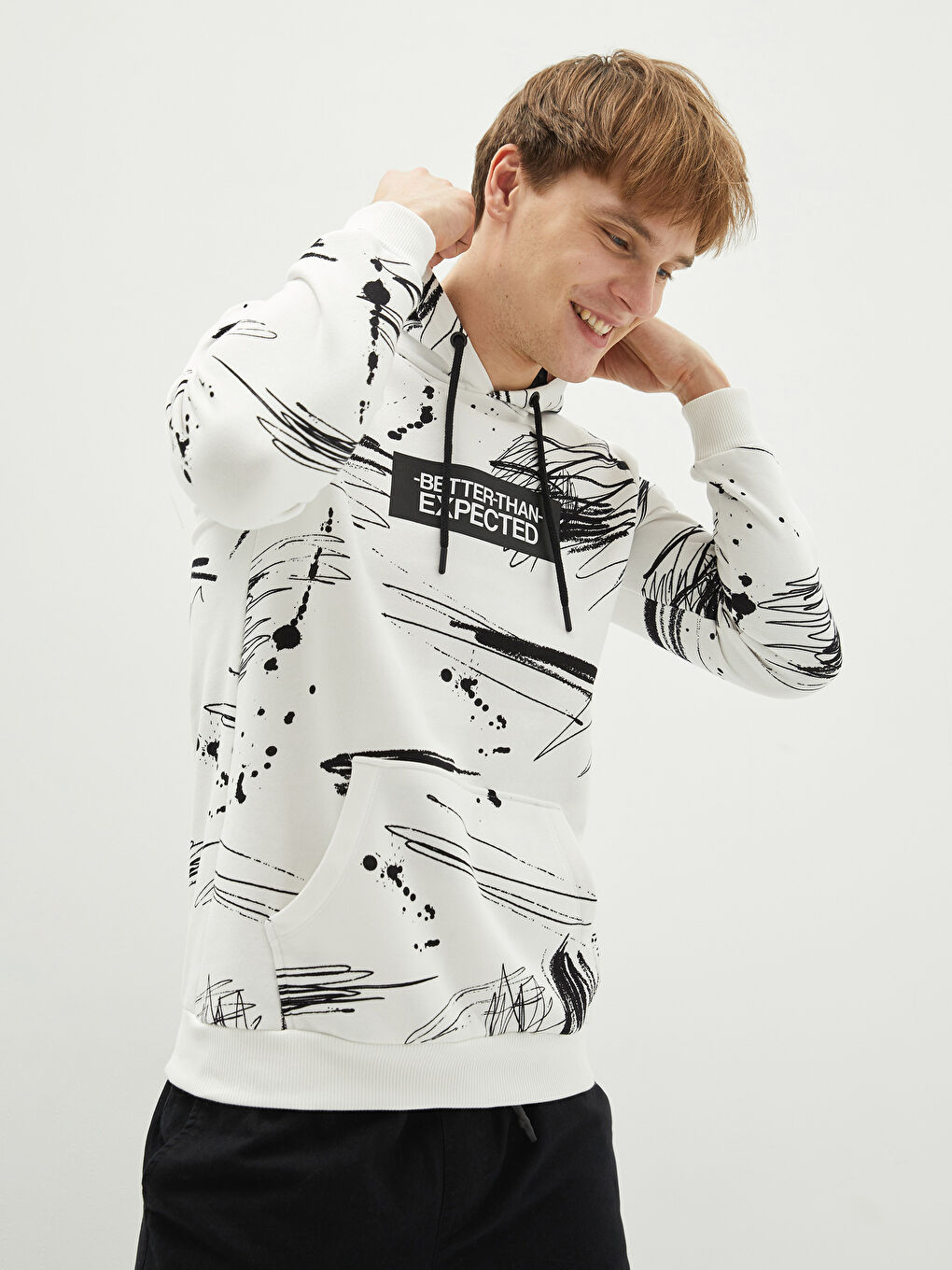 Long Sleeve Printed Men's Thick Hoodie-1