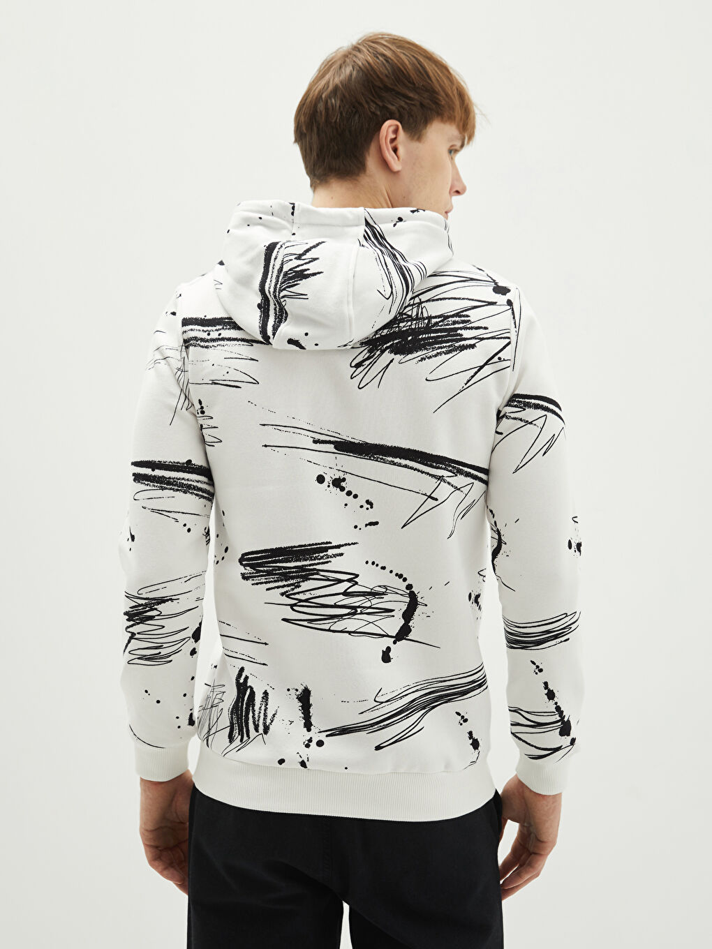 Long Sleeve Printed Men's Thick Hoodie-4