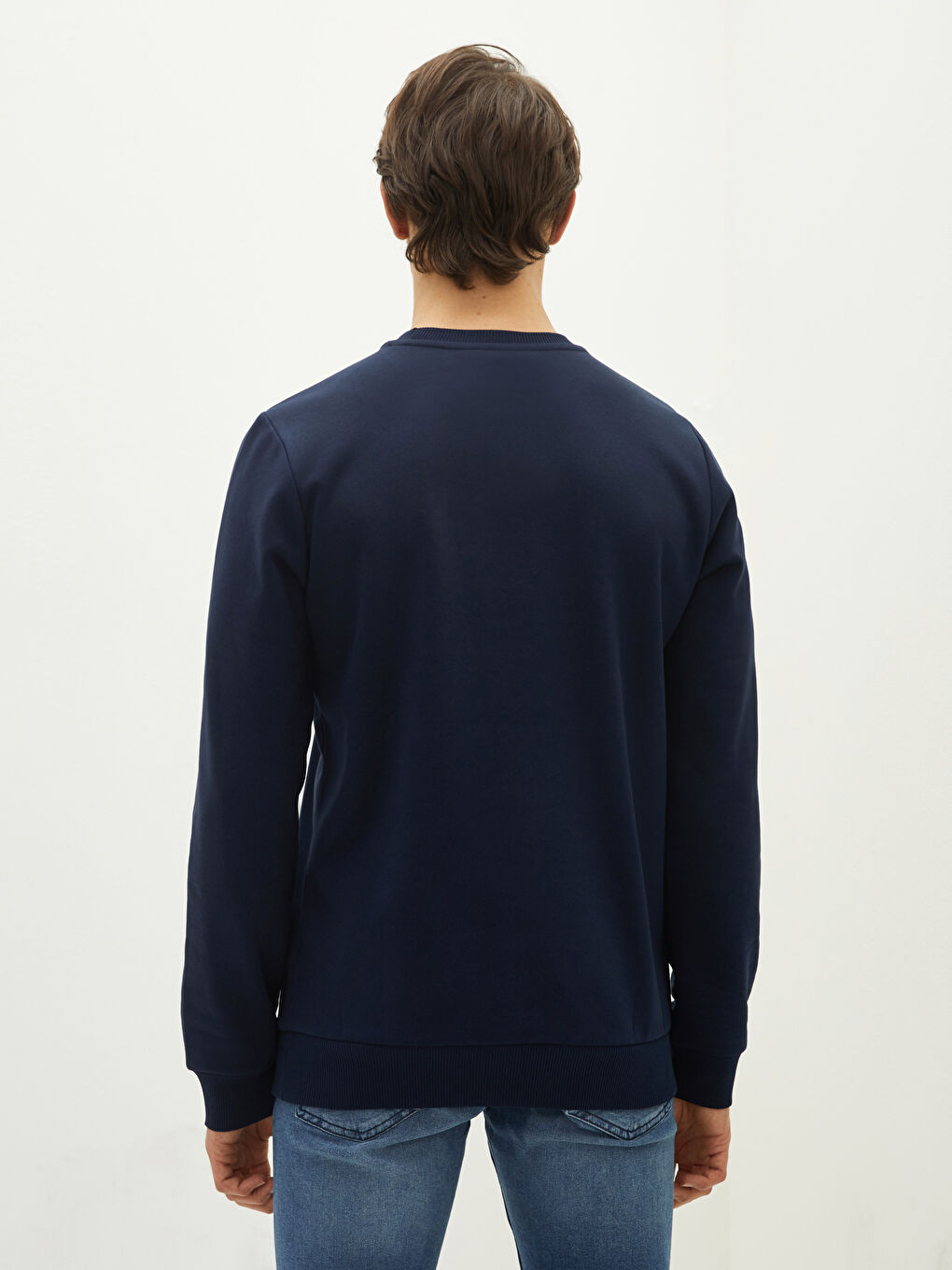 XSIDE Bisiklet Yaka Uzun Kollu Baskılı Kalın Erkek Kalın Sweatshirt -W1DT62Z8-HRZ