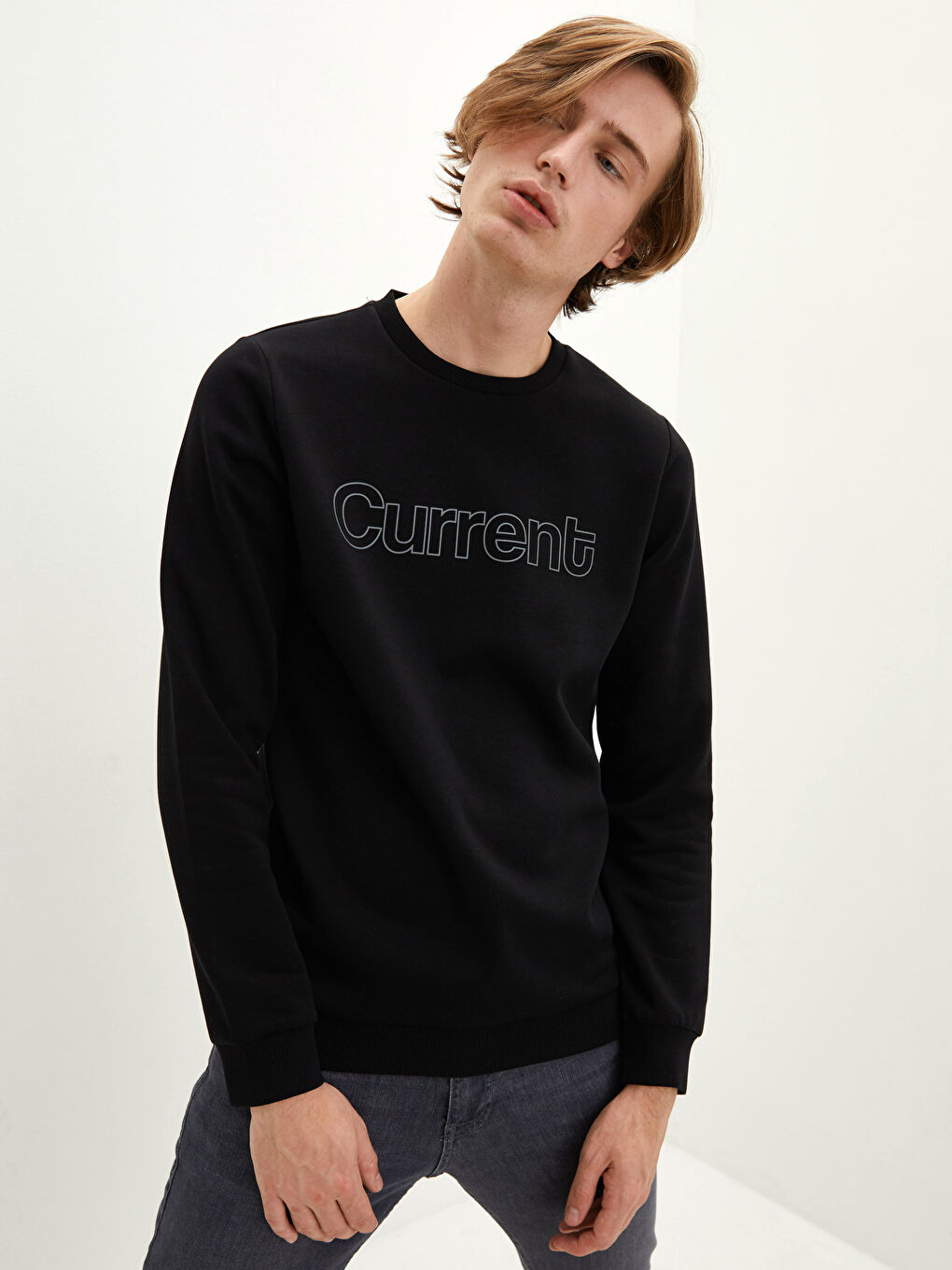 XSIDE Crew Neck Printed Men's Thick Sweatshirt -W1DT66Z8-CVL
