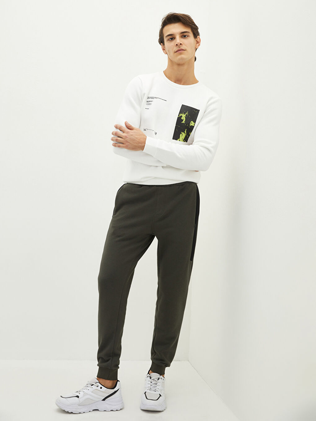 Свитшот Мужской Толстый С Принтом С Круглым Вырезом-2