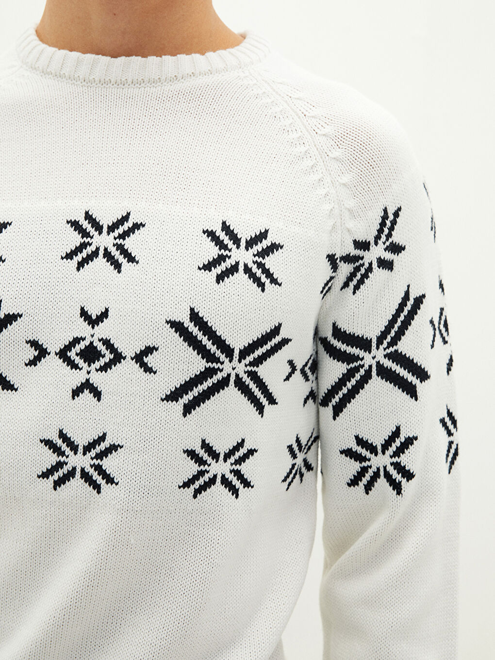 Crew Neck Long Sleeve Patterned Men's Knitwear Sweater-2