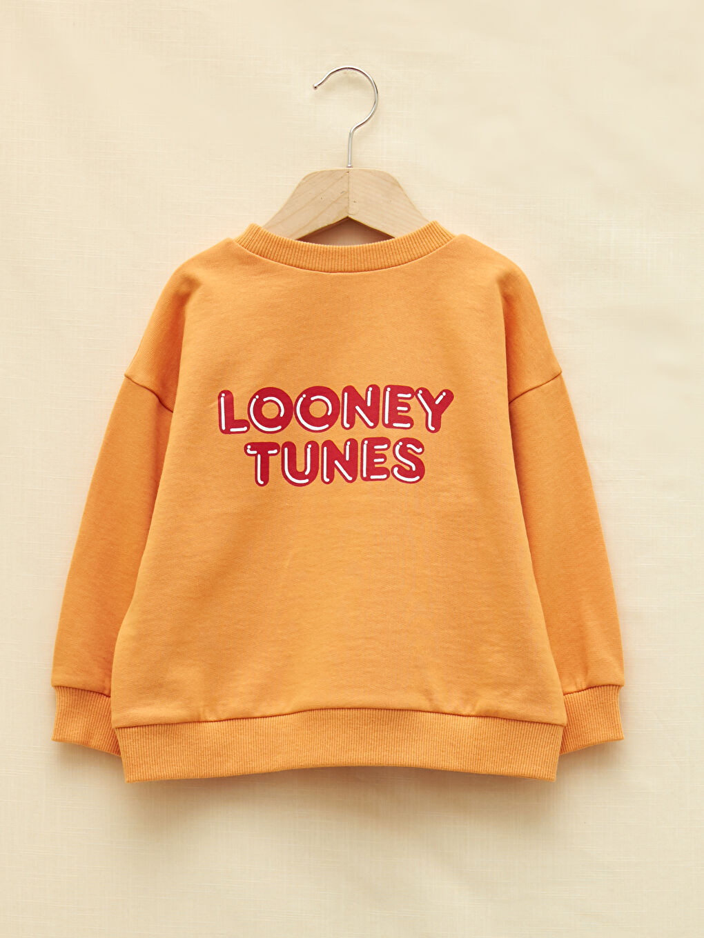 LCW baby Koyu Sarı Bisiklet Yaka Uzun Kollu Looney Tunes Baskılı Erkek Bebek Sweatshirt - 1