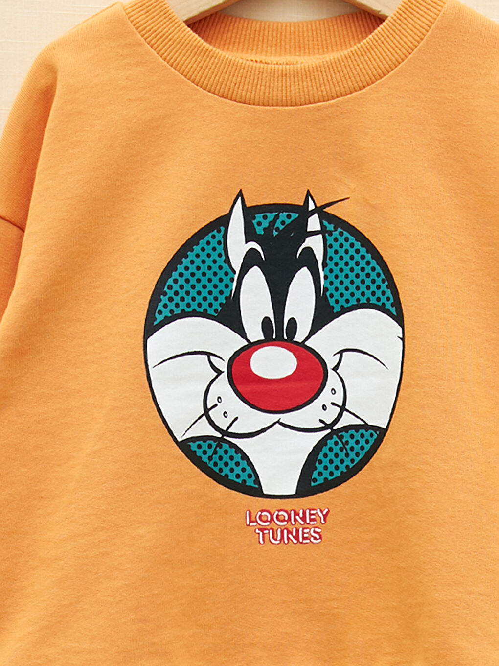 LCW baby Koyu Sarı Bisiklet Yaka Uzun Kollu Looney Tunes Baskılı Erkek Bebek Sweatshirt - 2