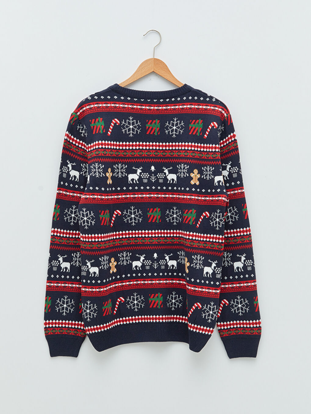 Crew Neck Christmas Themed Long Sleeve Printed Men's Sweater-6