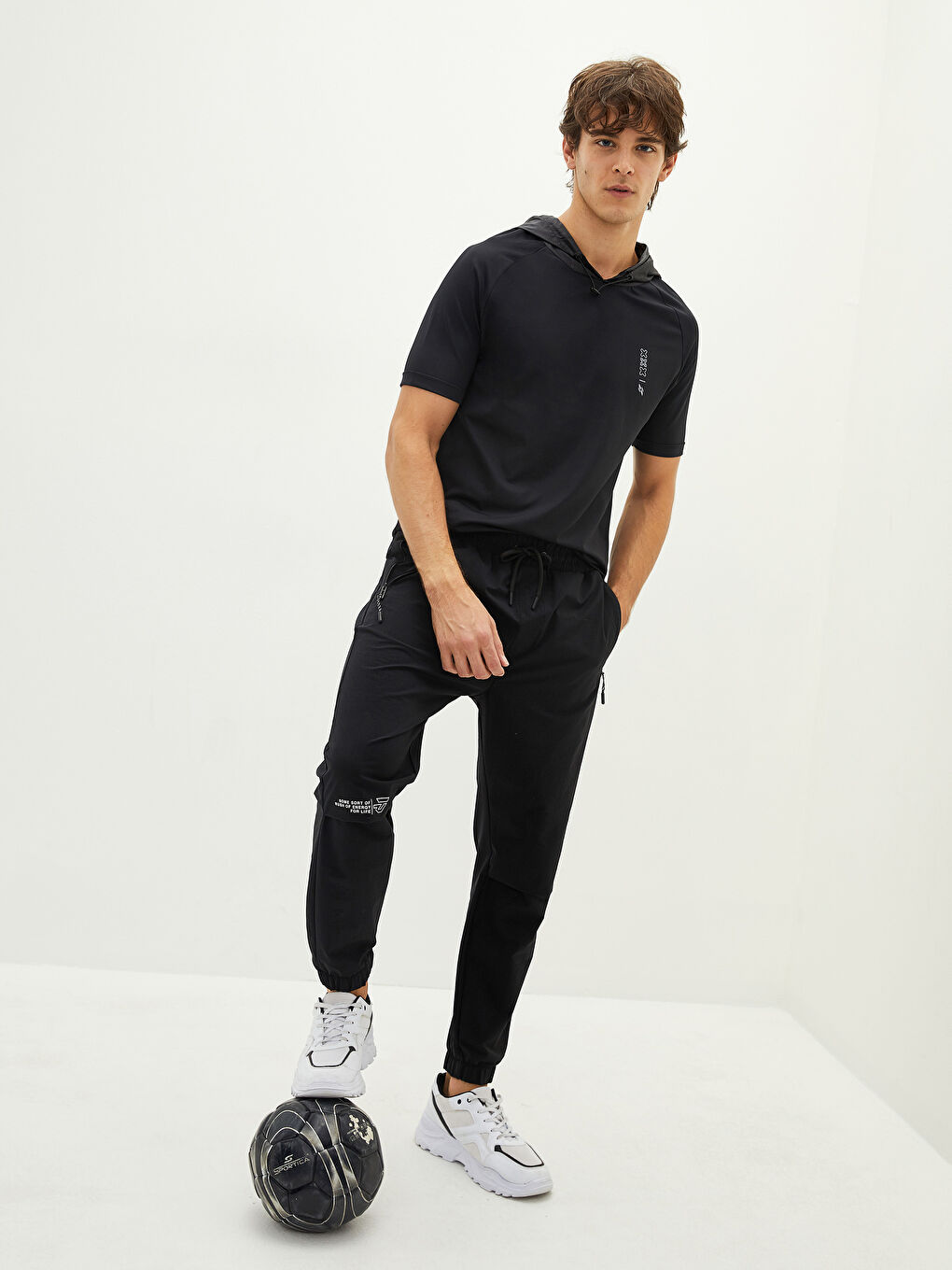 Siyah Slim Fit Erkek Spor Jogger Eşofman Altı-3