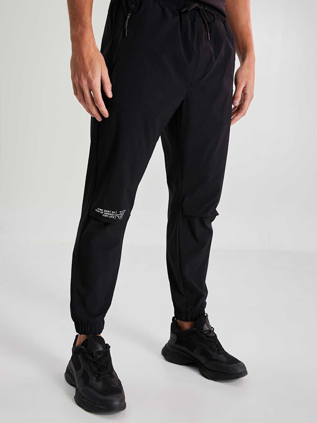Siyah Slim Fit Erkek Spor Jogger Eşofman Altı-7