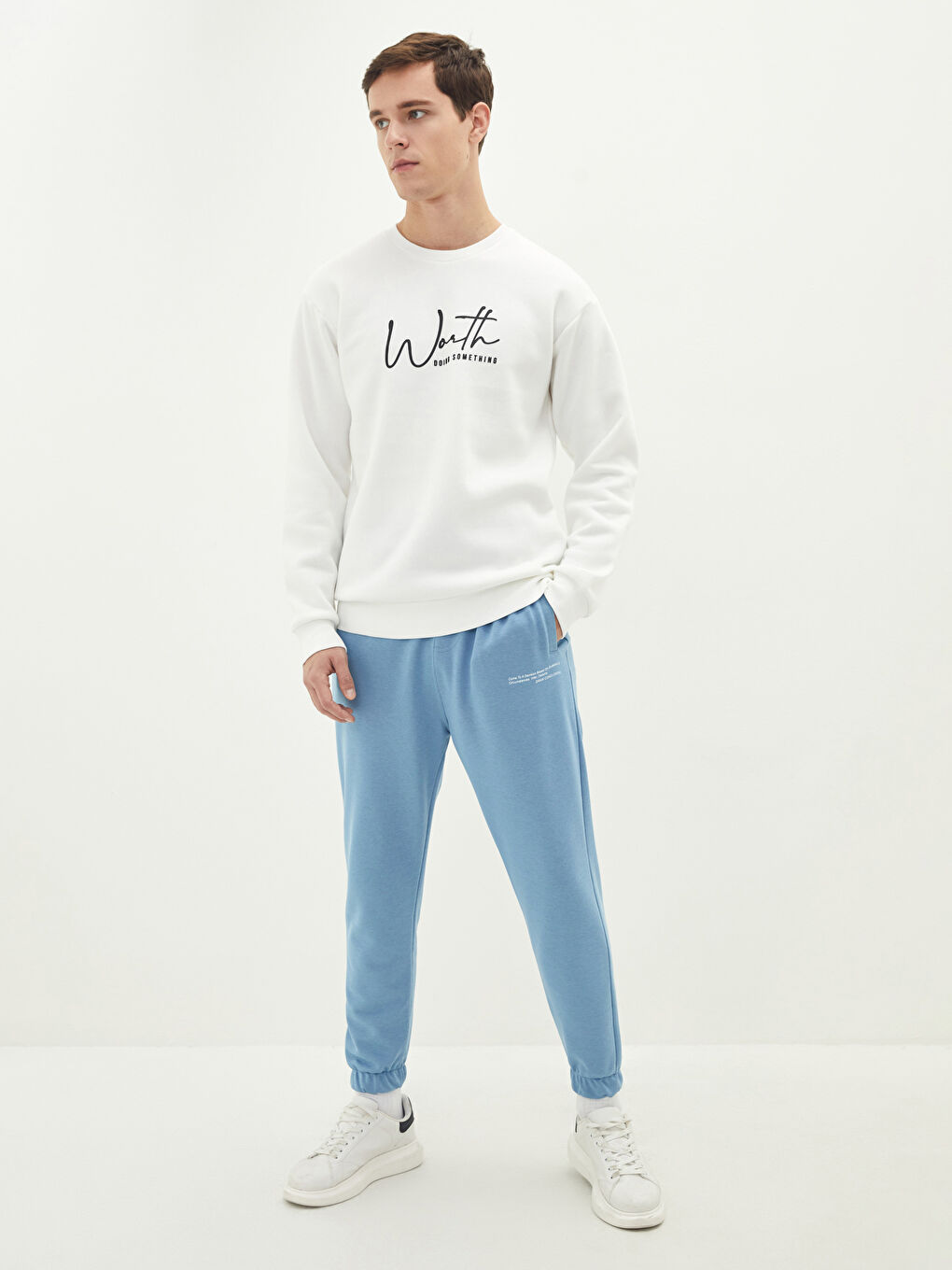 Crew Neck Printed Men's Thick Sweatshirt-4