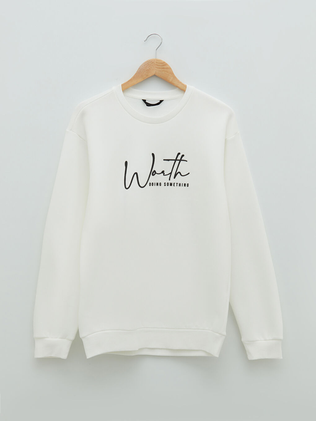 Crew Neck Printed Men's Thick Sweatshirt