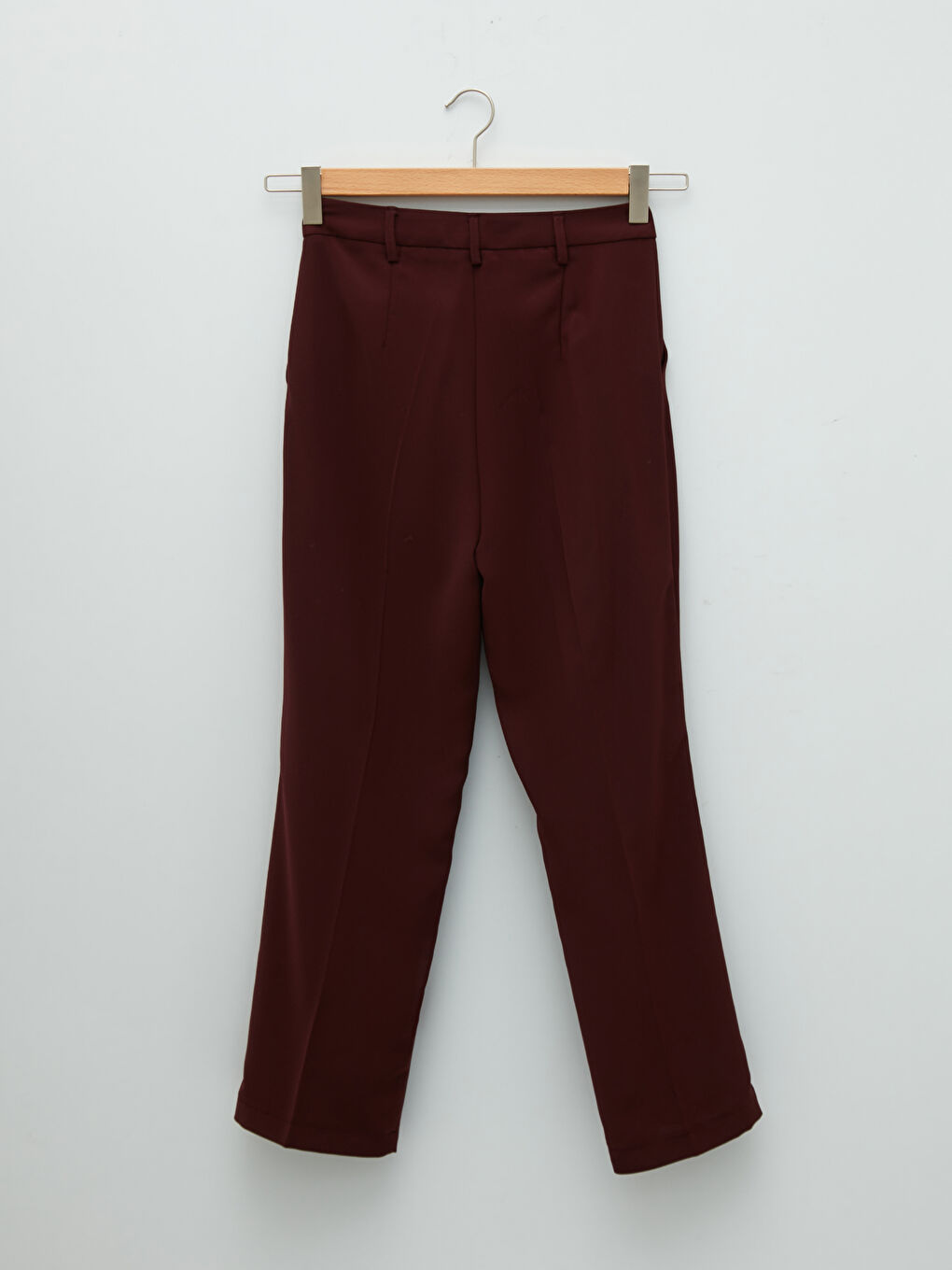 Pembe Standart Fit Düz Cep Detaylı Kadın Pantolon-5