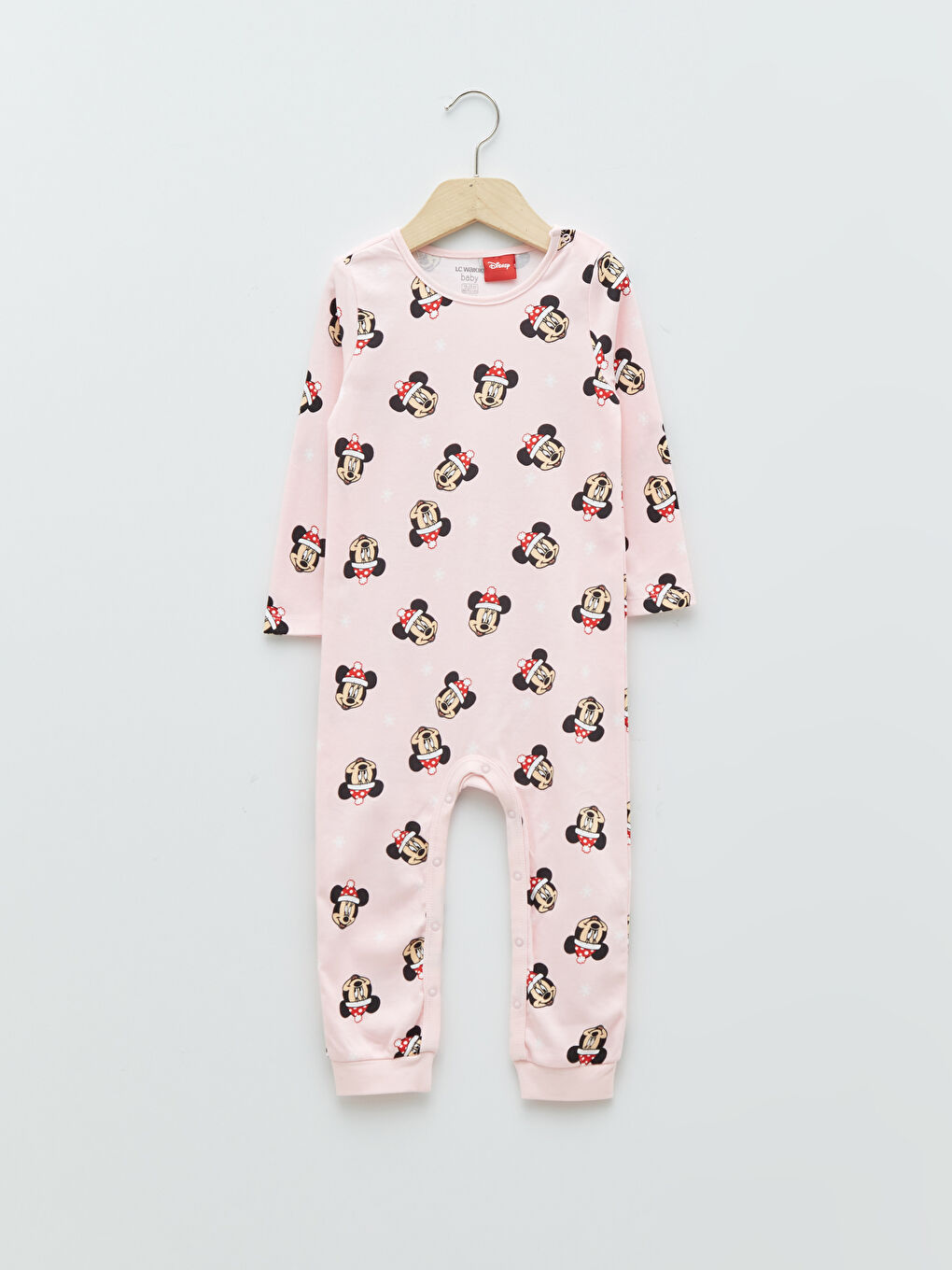 Crew Neck Long Sleeved Minnie Mouse Printed Cotton Baby Girl Rompers 2 Pack-2