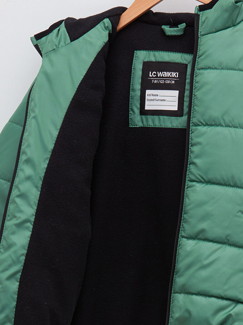 Yeşil Kapüşonlu Basic Erkek Çocuk Şişme Mont-2