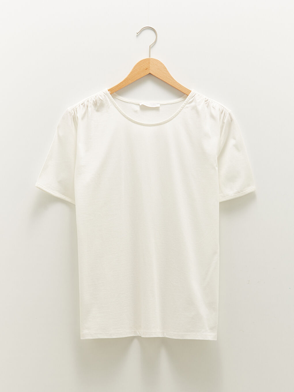 LCWAIKIKI Basic Rundhalsausschnitt Gerade Kurzarm Baumwolle T-Shirt für Damen -W1DV09Z8-FEW