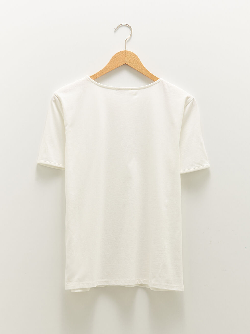 LCWAIKIKI Basic Rundhalsausschnitt Gerade Kurzarm Baumwolle T-Shirt für Damen -W1DV09Z8-FEW