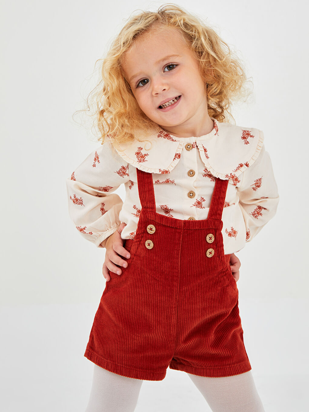 LCW baby Quadratischer Kragen Schlichte Latzhosen Baby Mädchen -W1DV21Z1-H5E