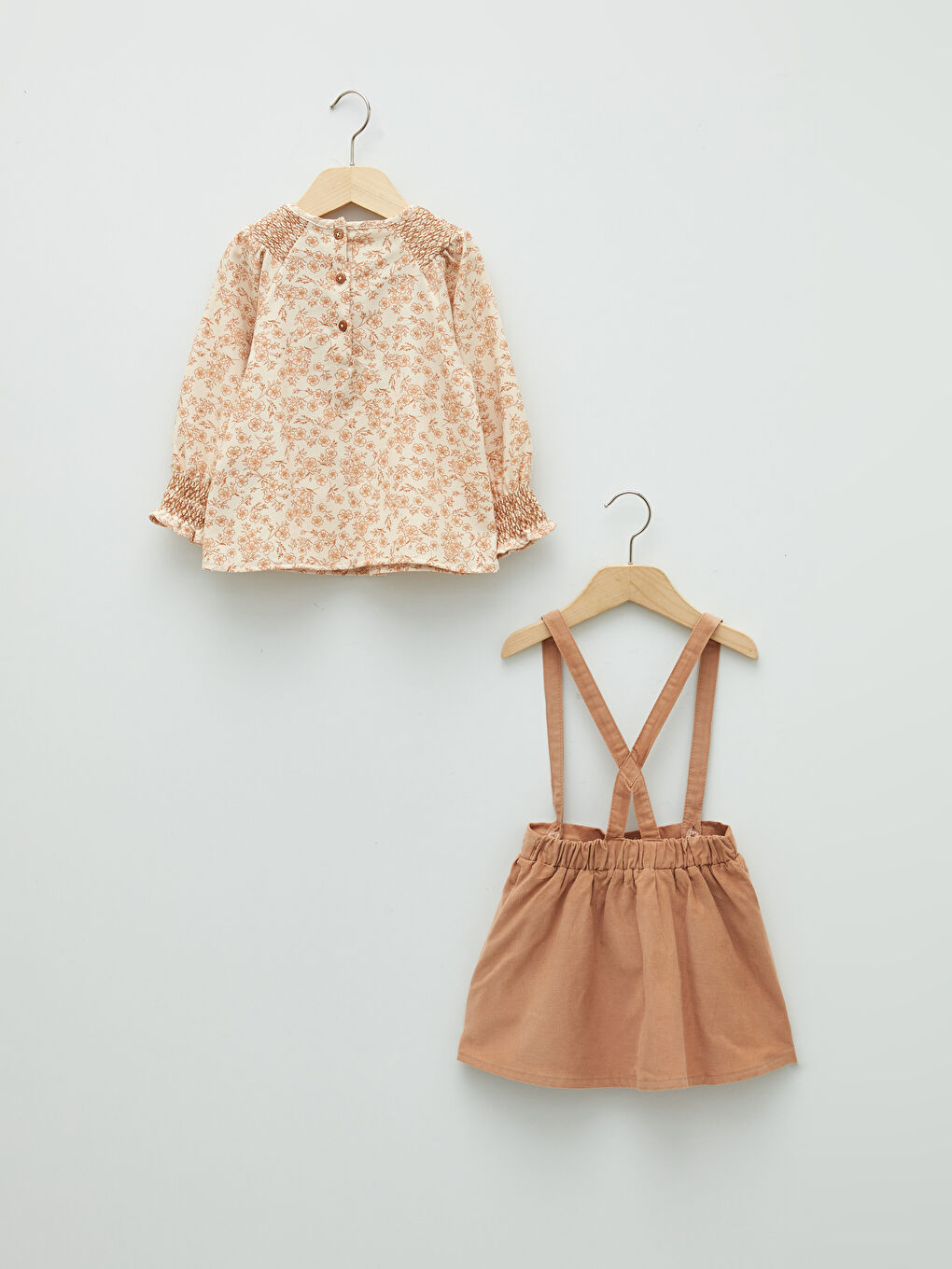 Ensemble Blouse et Jupe Bébé Fille en Coton Imprimé à Manches Longues et Col Rond (Lot de 2)-1