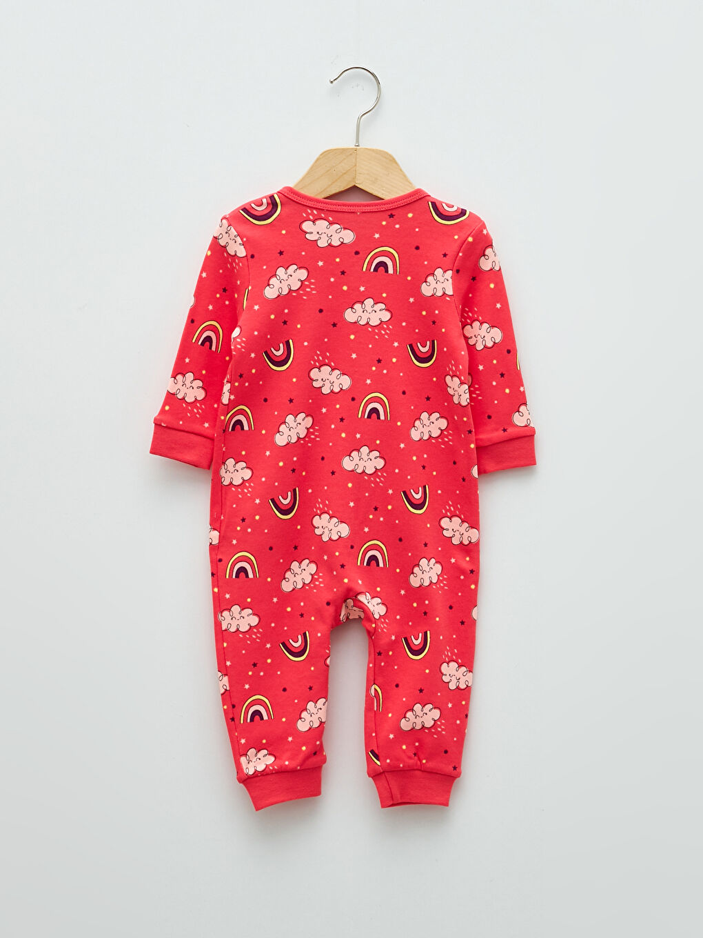 Crew Neck Long Sleeve Printed Cotton Baby Girl Zipper Jumpsuit 2-Pack-3