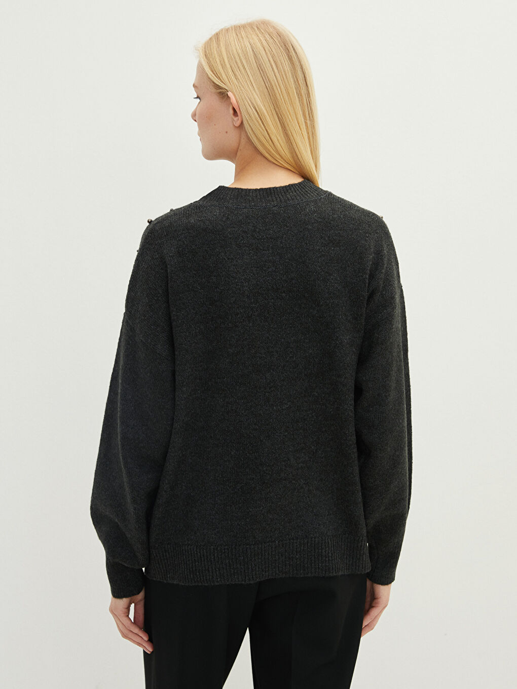 Crew Neck Embellished Women's Knitwear Sweater-6