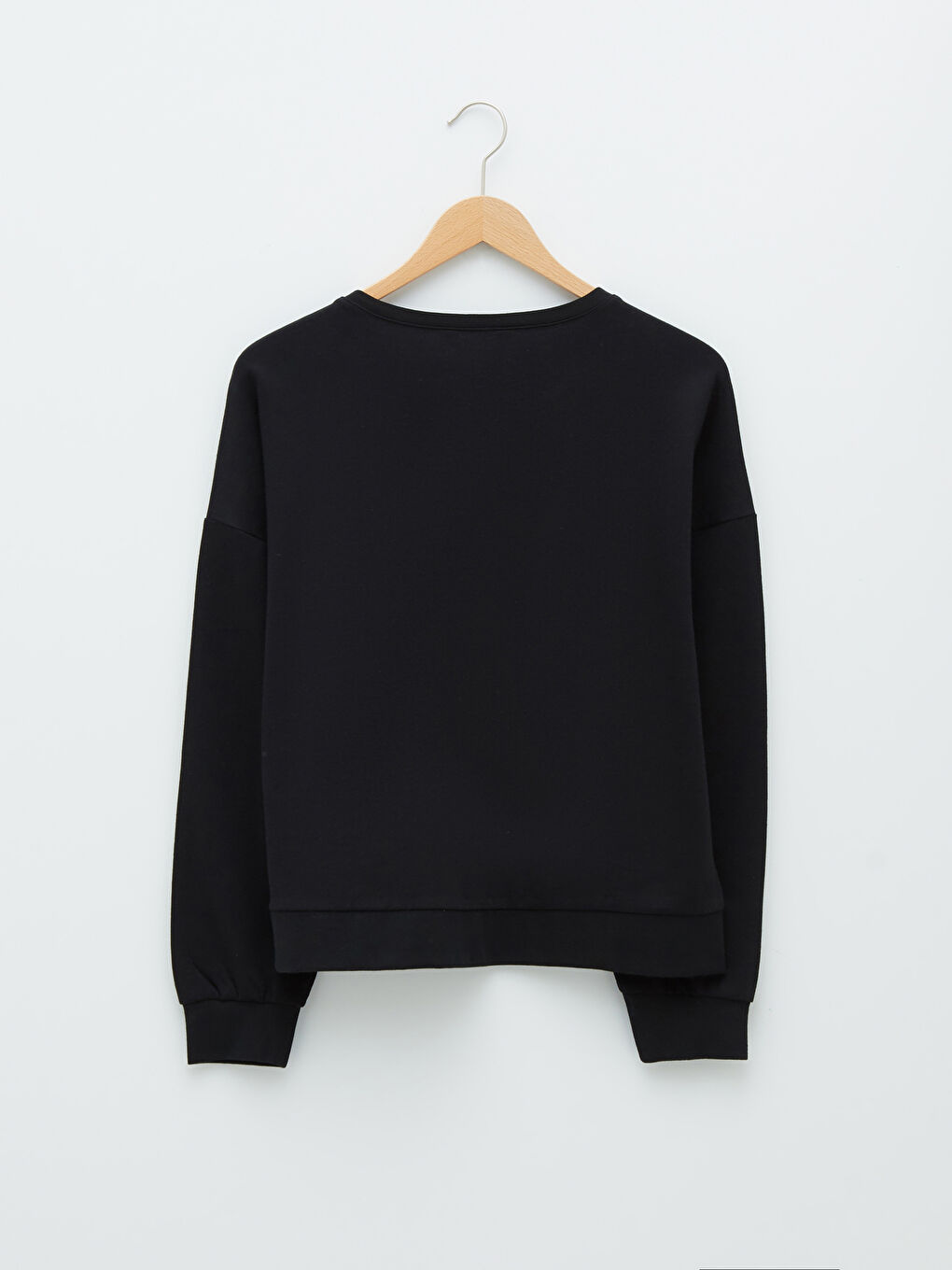 Siyah Bisiklet Yaka Nakışlı Uzun Kollu Kadın Pijama Takımı-7