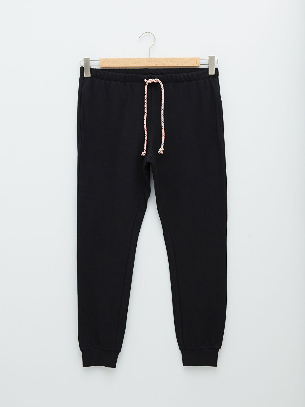 Siyah Bisiklet Yaka Nakışlı Uzun Kollu Kadın Pijama Takımı-8