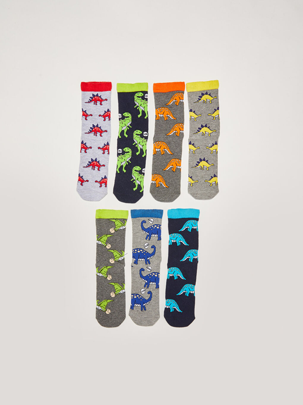 Karışık Desenli Erkek Çocuk Soket Çorap 7'li-1