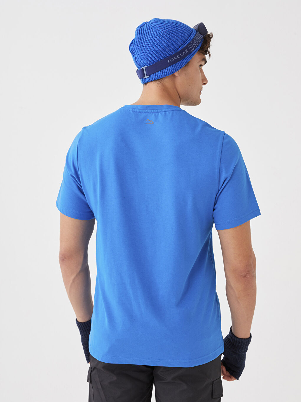 Mavi Bisiklet Yaka Kısa Kollu Baskılı Erkek Tişört-4