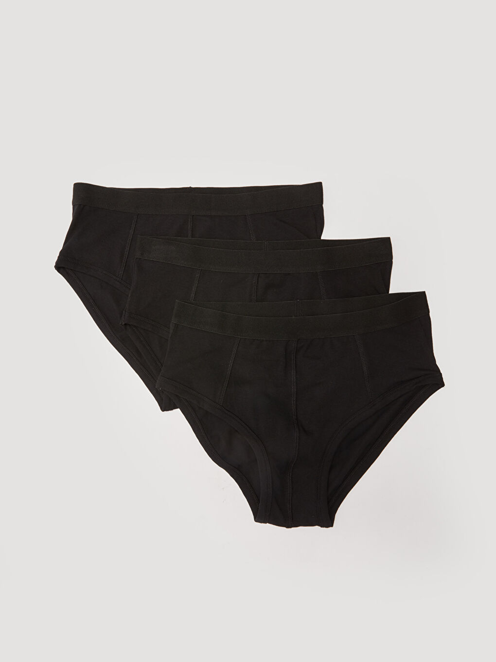 Siyah Standart Kalıp Pamuklu Esnek Erkek Slip Külot 3'lü