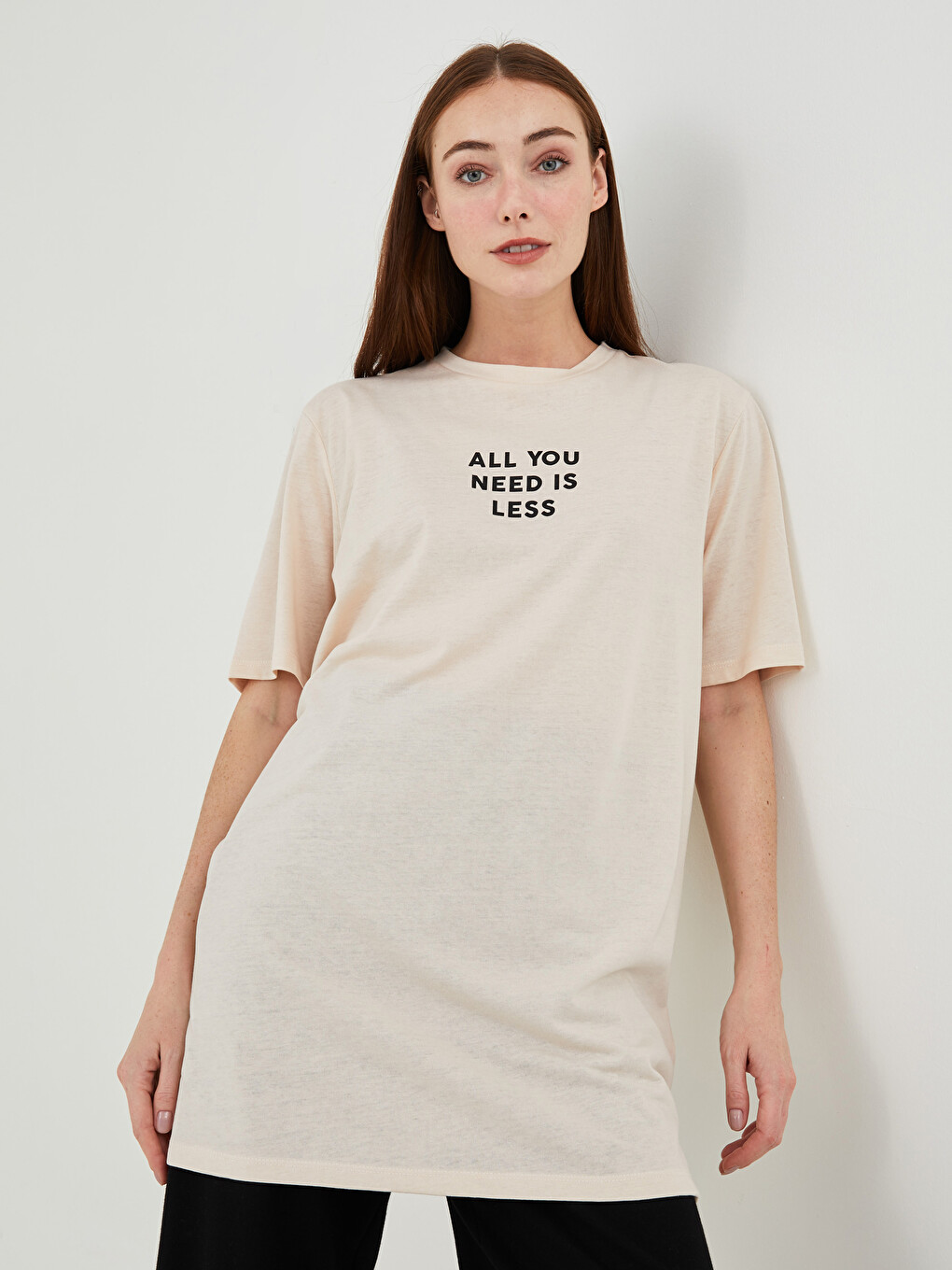 Crew Neck Printed Short Sleeve Women's Tunic