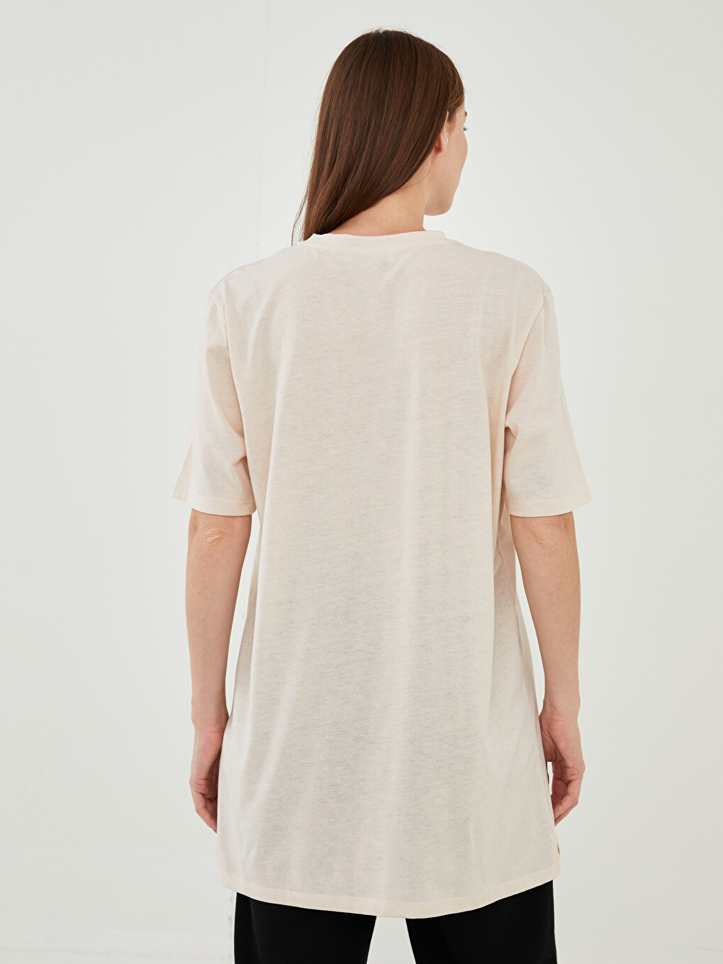 Crew Neck Printed Short Sleeve Women's Tunic-4
