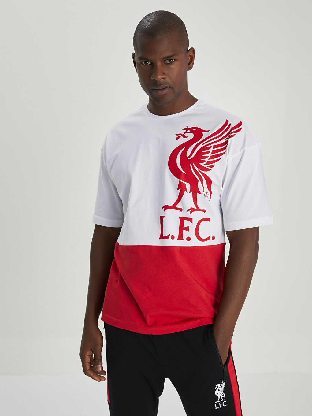 Crew Neck Short Sleeve Liverpool Printed Men's Fan T-Shirt-1